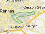 parcours Rennes - Cesson - La Poterie
