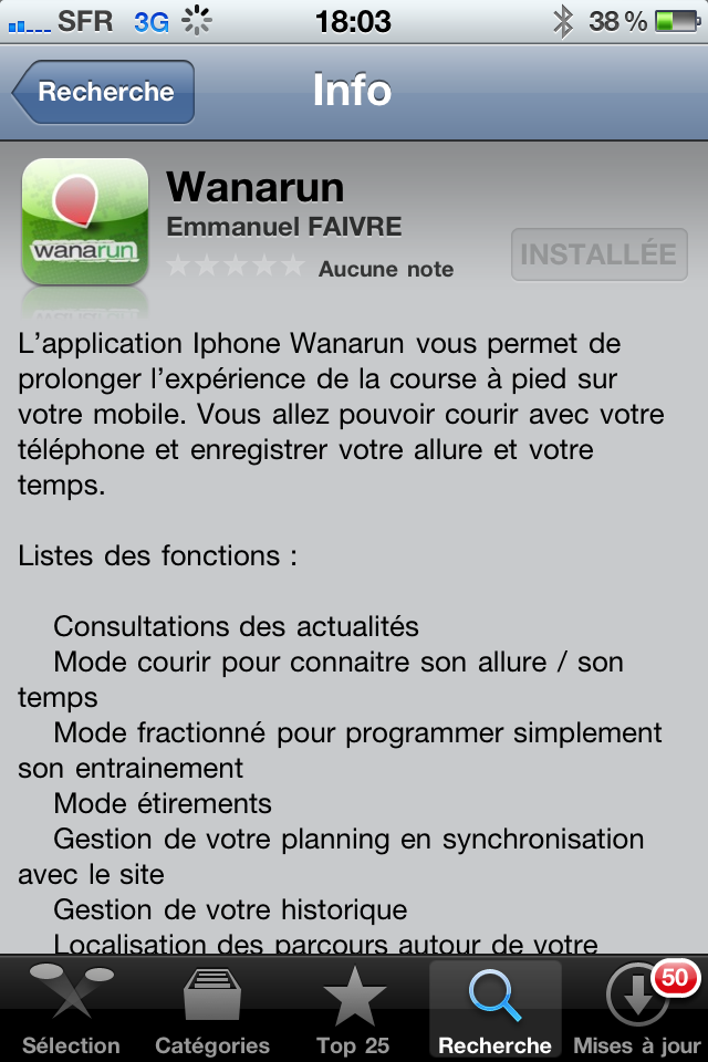 Sortie officielle de l’application Wanarun sur Iphone