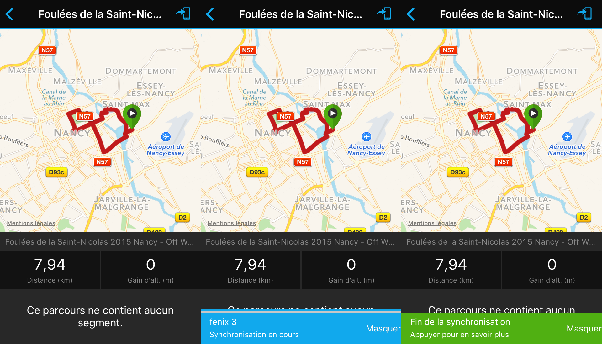 parcours sur garmin fenix 3