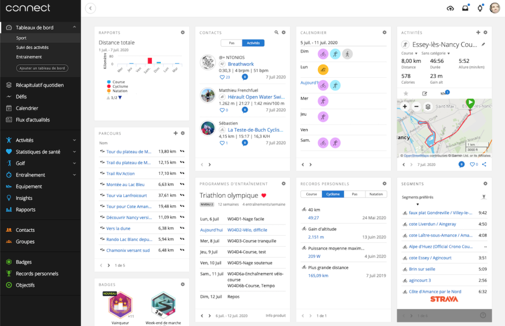 site web Garmin Connect