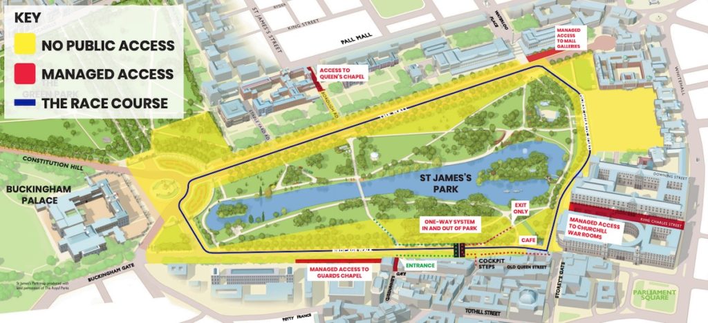 Parcours marathon de Londres 2020