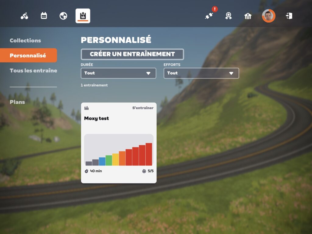 Créer un entrainement sur Zwift