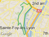 parcours castors descente quai de saone par chouland quai escaliers remontee fontaniere eglise ste foy foot rue de l'aube fin 