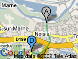 parcours Noisiel - piste cyclabe