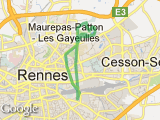parcours Rennes Pont de Strasbourg - Gayeulles