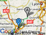 parcours Saintélyon (relais St Etienne-St Catherine)