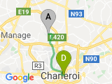 parcours Charleroi-Sud - Luttre par le canal