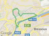 parcours 7,5km - Liège (Halage - Coteaux - Bueren)