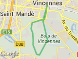 parcours Boucle mairie Vincennes piste cyclable 6km2 