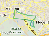 parcours Boucle mairie Vincennes lac des Minimes 